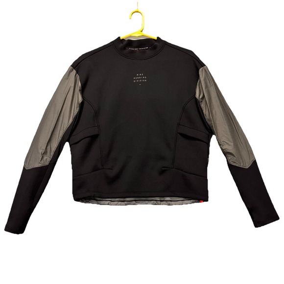 NIKE Dri-FIT Sweatshirt Womens Small Running Reflect Pullover Black DD5263 - Picture 2 of 14